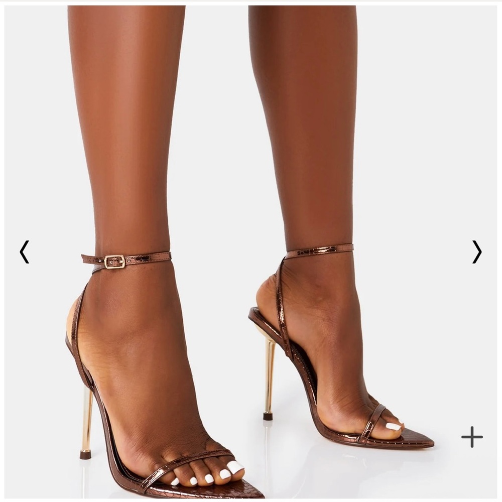 Public Desire Metallic Brown Heels